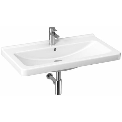 Jika Cubito - Lavabo 85x49 cm, con troppopieno e foro per miscelatore, bianco H8104260001041