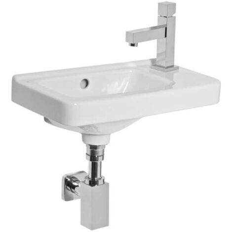Jika Cubito - Lavello 450x250 mm, con troppopieno, con foro per rubinetto a destra, bianco H8114240001061