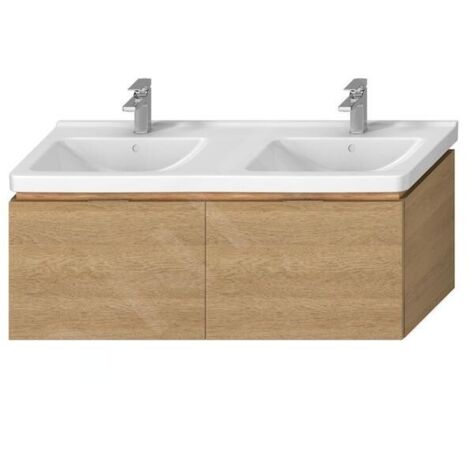 Jika Cubito - Meuble sous lavabo double 1280x480, chêne H40J4274015191