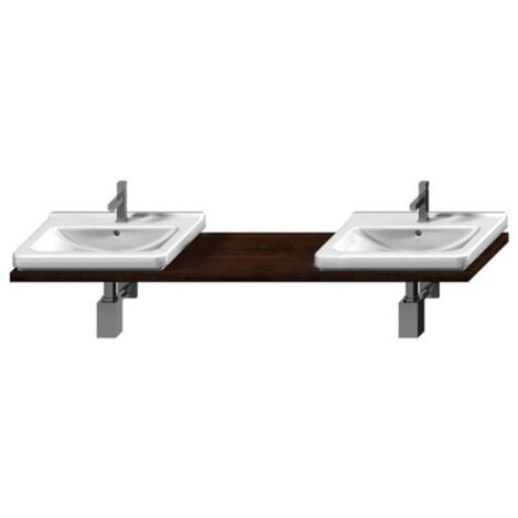 Jika Cubito - Piastra lavabo atipica 221x47 cm, con 2 fori, wengé H4501551724451