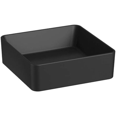 Jika Cubito Pure - Lavabo da appoggio, 38x38 cm, senza troppopieno, nero opaco H8184227161121