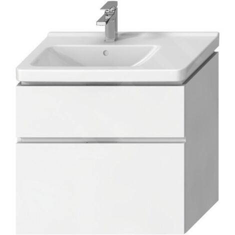 Jika Cubito Pure - Meuble pour lavabo 740x683 mm, découpe à gauche, blanc H40J4254045001