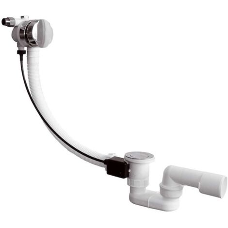 Jika Deep - Conjunto de desagüe bañera 550, llenado por rebosadero, bowden, plástico H2948170040001