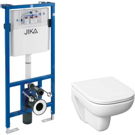 Jika Deep - Set bâti-support et WC suspendu, Rimless, DualFlush, blanc H6006140000002