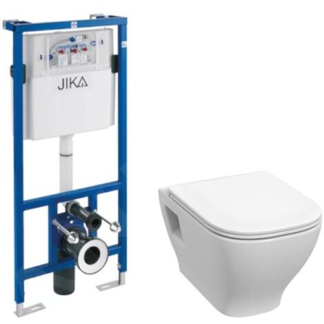Jika Deep - Set bâti-support et WC suspendu, Rimless, DualFlush, blanc H6006160000002