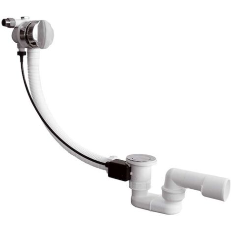 Jika Deep - Sistema di scarico completo 550 per vasca da bagno, con erogazione dal troppopieno, bowden, plastica H2948170040001