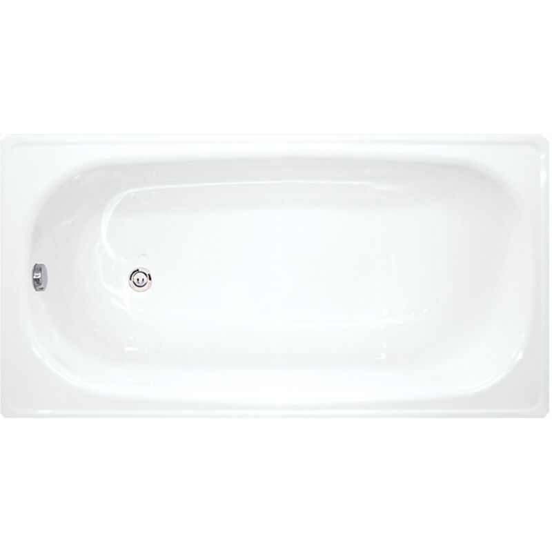 Riga Baignoire gain de place 140 x 70 cm en acier &eacute;maill&eacute;, Blanc (H2340400000001)