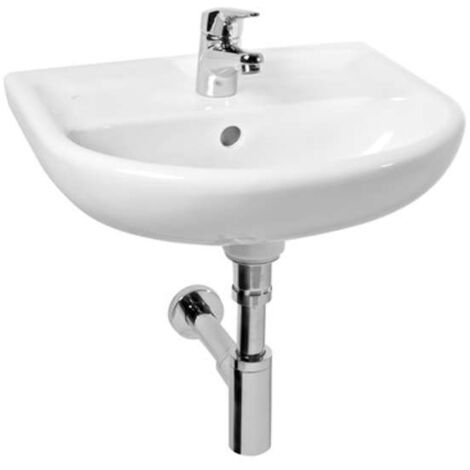Jika Lyra plus - Handwaschbecken 450x370 cm, mit Überlauf, mit Hahnloch, weiß H8153820001041