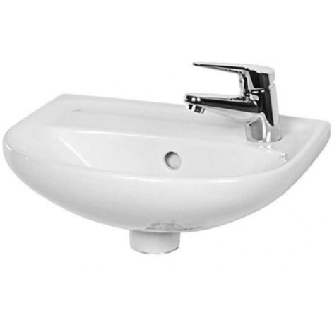 Jika Lyra plus - Lavabo 40x31 cm, con rebosadero, con agujero para grifo a la derecha, blanco H8153810001061
