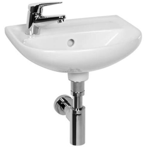 Jika Lyra plus - Lavabo 40x31 cm, con rebosadero, con agujero para grifo a la izquierda, blanco H8153810001051