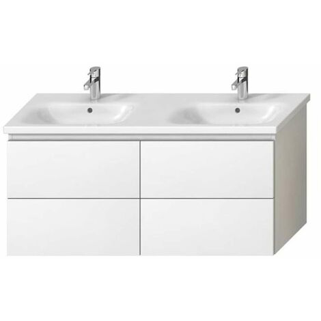Jika Mio-N - Mobiletto per lavabo a 2 vasche 130, 1266x588x448, bianco H40J7184015001