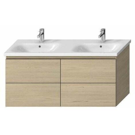 Jika Mio-N - Mobiletto per lavabo a 2 vasche 130, 1266x588x448, frassino H40J7184013421