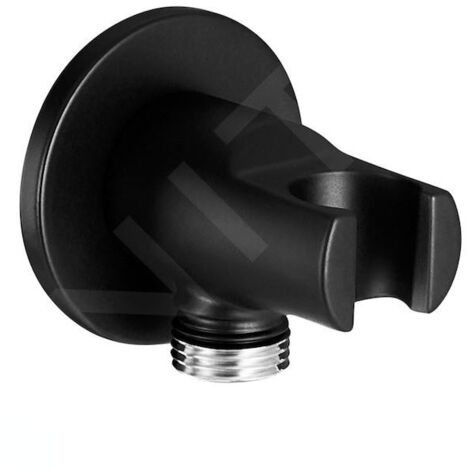 Jika Mio Style - Coude de raccordement de douche avec support, noir mat H3632F07161521