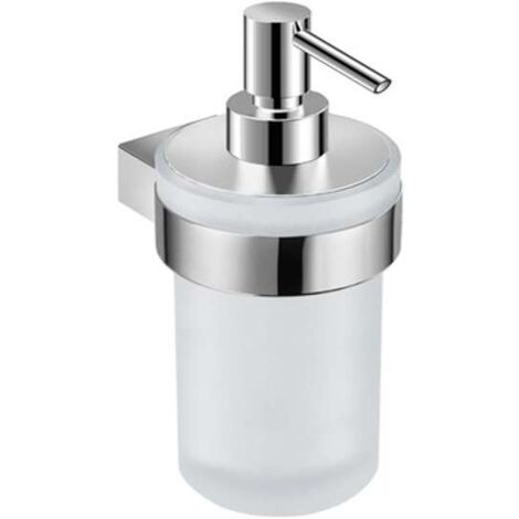Jika Pure - Distributore di sapone con supporto, cromo/vetro smerigliato H3833B20041001