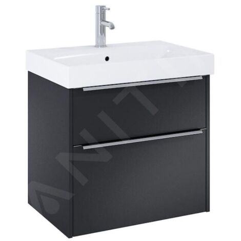 Jika Pure - Meuble avec lavabo, 60x54x42 cm, 2 tiroirs, blanc mat H40B2324023532