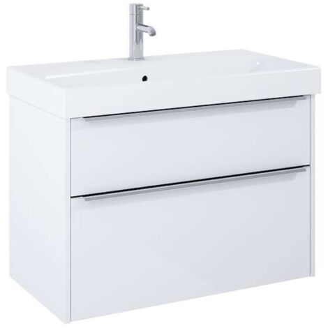 Jika Pure - Mueble con lavabo, 80x54x42 cm, 2 cajones, blanco brillante H40B2344025002