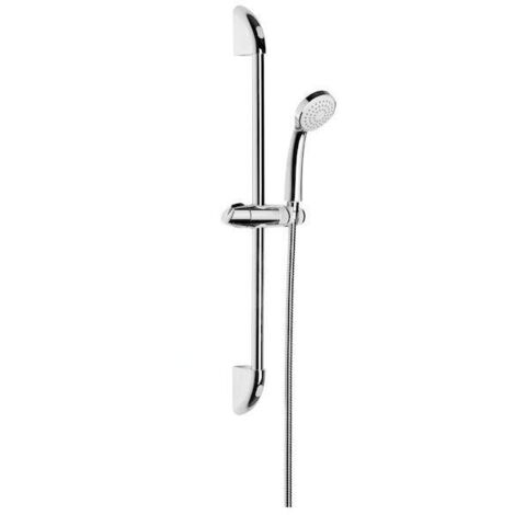 Jika Rio - Set pommeau de douche, barre de 600 mm et flexible de 1,7 m, inox/chrome H3651R00043711