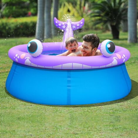 Jilong Piscine gonflable de pulvérisation Forme baleine 175x62 cm 1143 L
