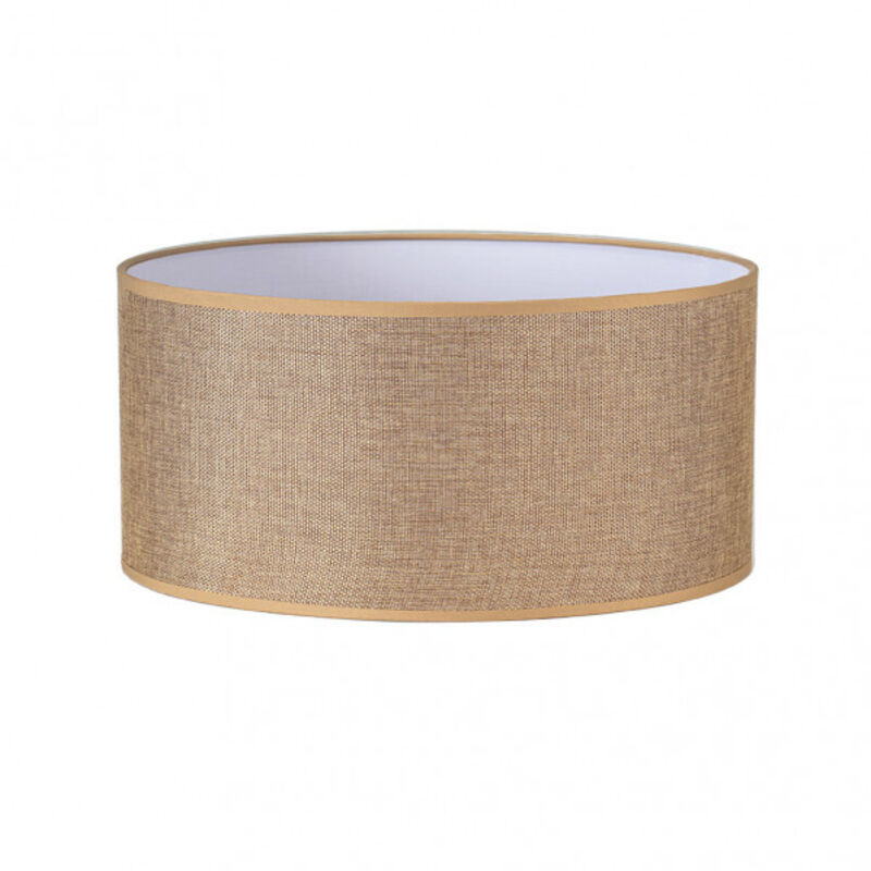 Jin m10 abat-jour cylindrique marron 50dx50dx25h cm toile de jute tissée
