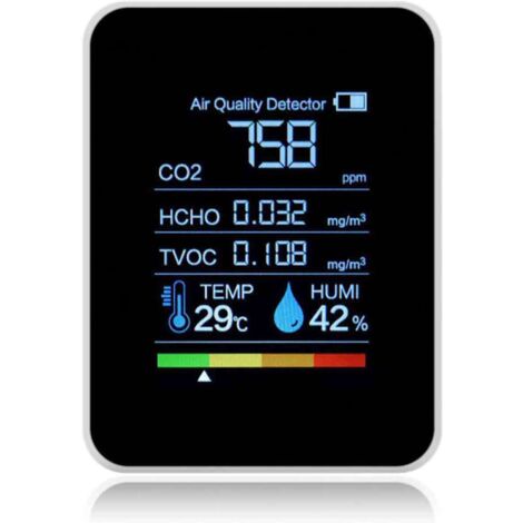 JINFGERNE 3-in-1 Tragbarer Luftqualitätsmonitor – CO2-, Temperatur- und Feuchtigkeitsmesser mit LCD-Bildschirm, ideal für Zuhause, Büro und Auto