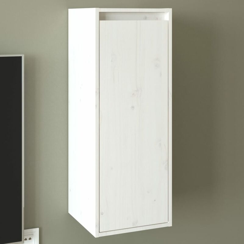 Jinlefu - inlife Armoire murale Blanc 30x30x80 cm Bois de pin massif