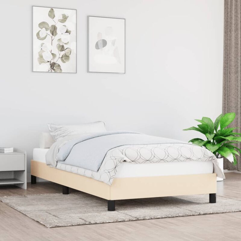 Bettgestell Ohne Matratze Creme 90x200 Cm Stoff Vidaxl
