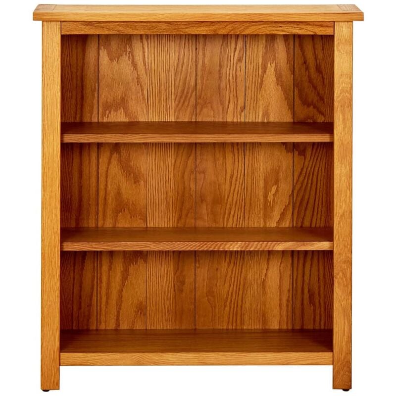 Jinlefu - inlife Bibliothèque Bois de chêne massif à 3 étagères 70 x 22,5 x 82cm