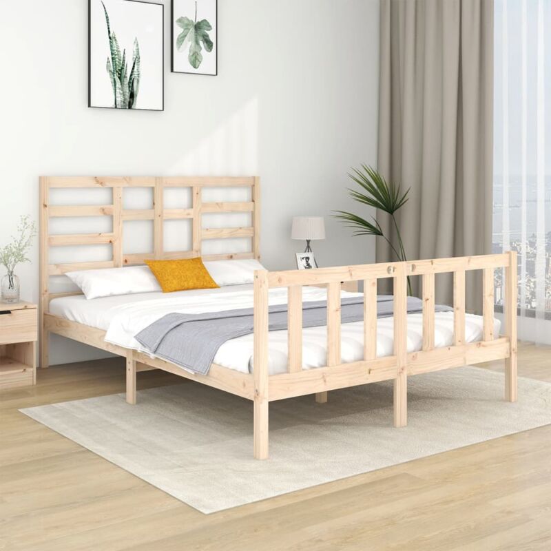 Vidaxl - Cadre de lit Bois massif 140x190 cm