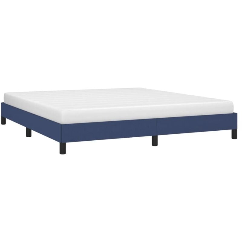 Cadre de lit Bleu 160x200 cm Tissu