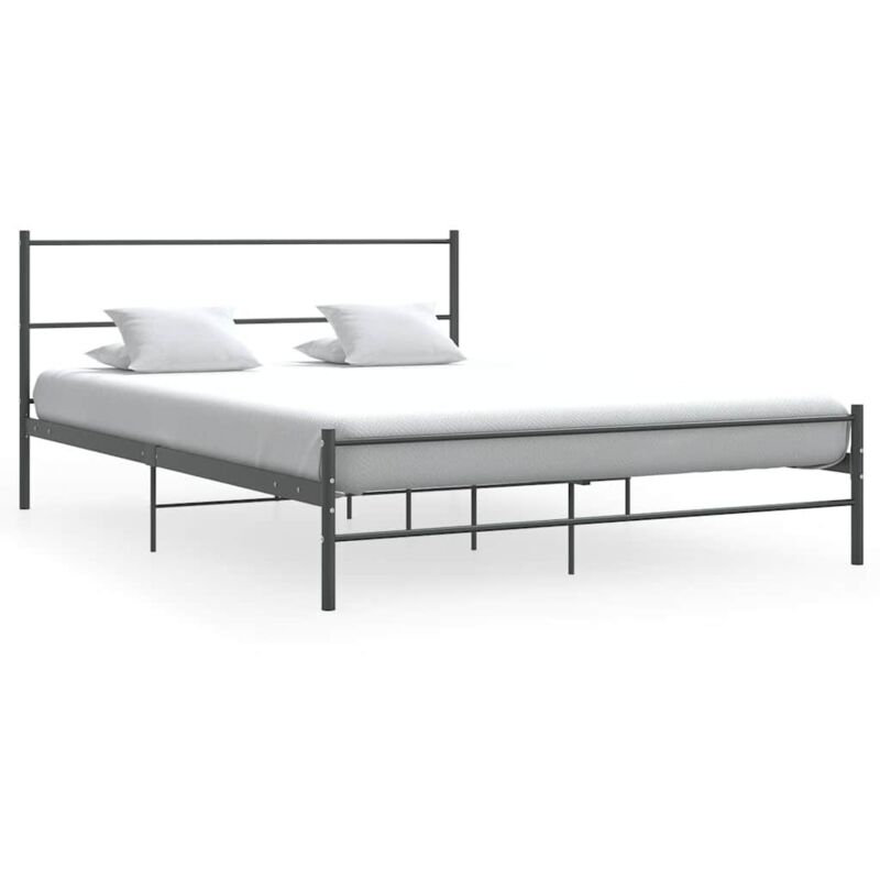 Cadre de lit Gris Métal 140 x 200 cm