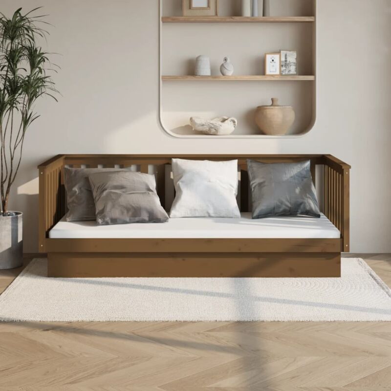 Vidaxl - Lit de jour Marron miel 100x200 cm Bois de pin massif