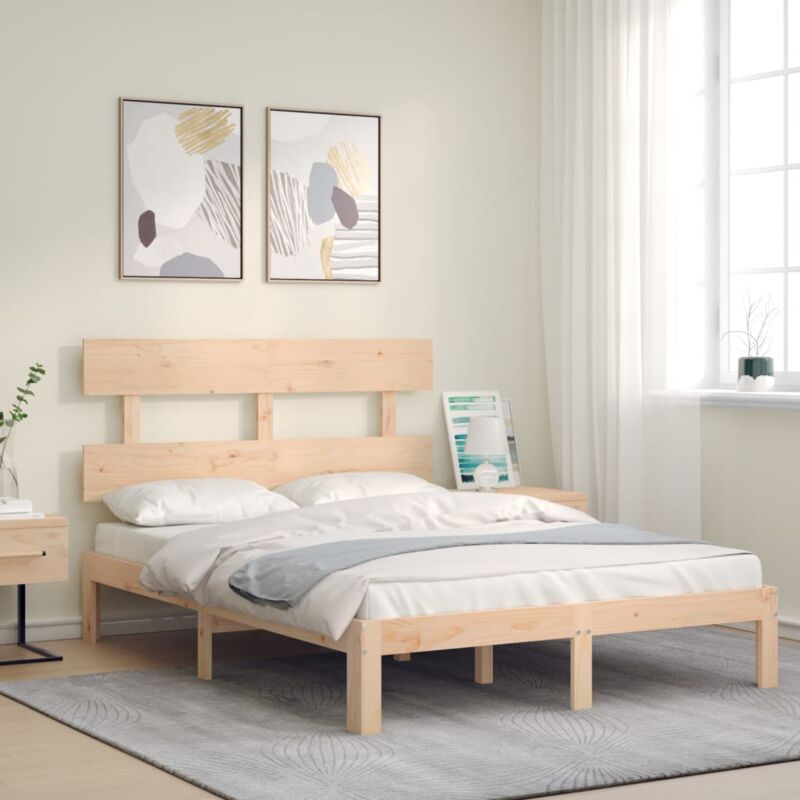 Cadre de lit sans matelas 140x190 cm bois de pin massif vidaXL