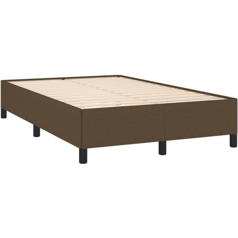 Vidaxl - Cadre de lit sans matelas marron foncé 120x190 cm tissu