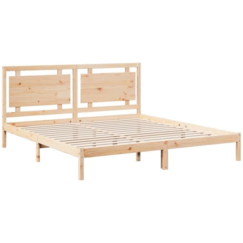 Cadre de lit extra long sans matelas 200x220 cm bois massif Vidaxl