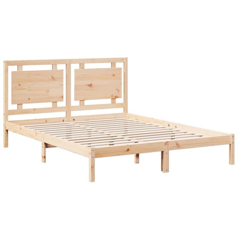 Vidaxl - Cadre de lit extra long sans matelas 140x220 cm bois massif