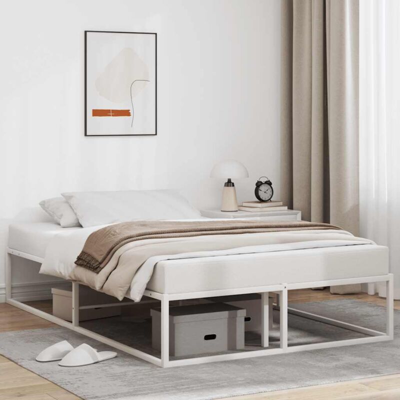 Vidaxl - Cadre de lit sans matelas blanc 120x200 cm métal