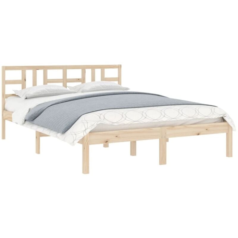 Vidaxl - Cadre de lit sans matelas 135x190 cm bois massif