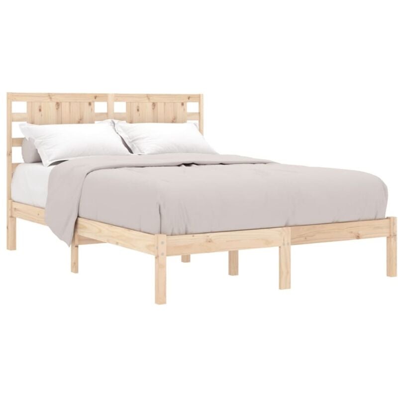 Vidaxl - Cadre de lit sans matelas 135x190 cm bois massif
