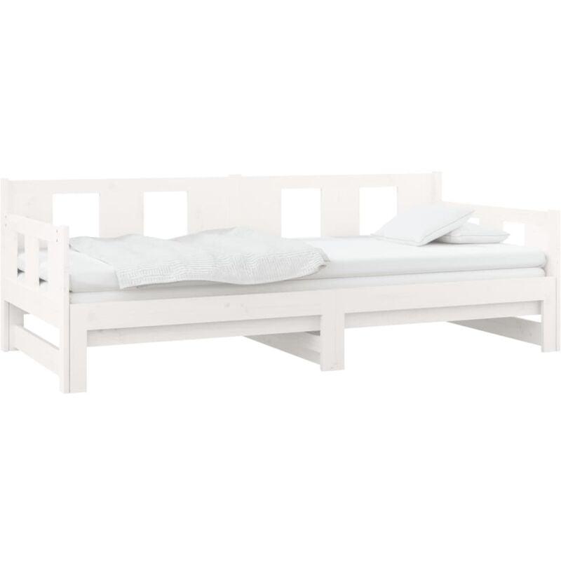 Jinlefu - Lit coulissant sans matelas blanc 2x(90x190) cm vidaXL