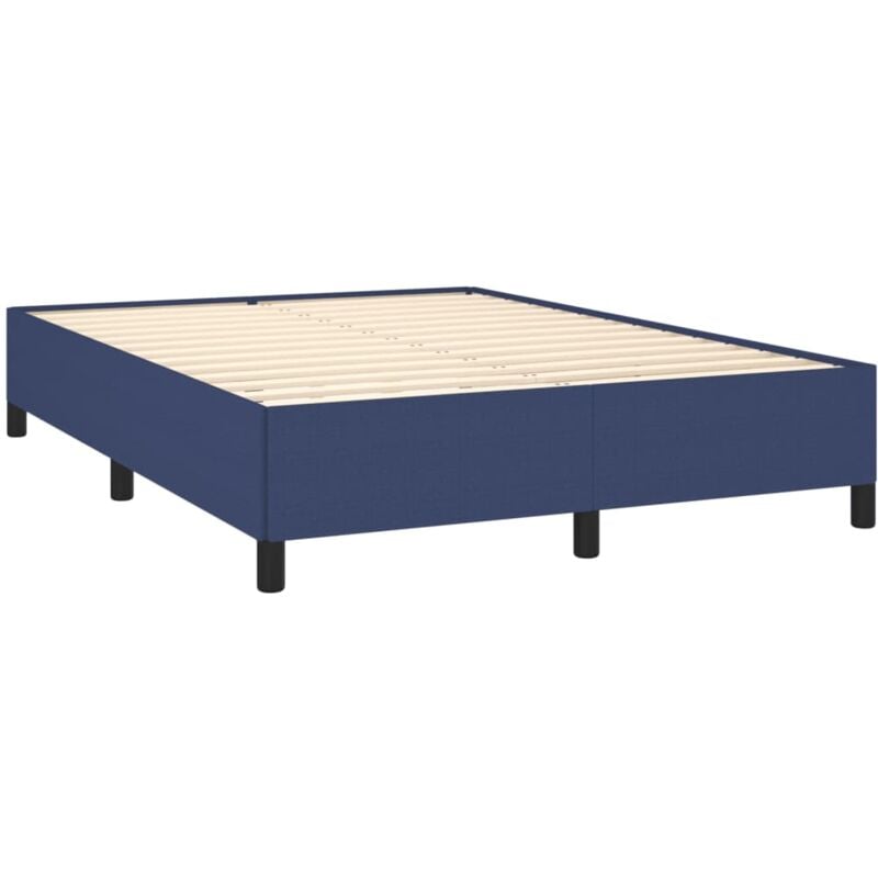 Vidaxl - Cadre de lit sans matelas bleu 140x190 cm tissu