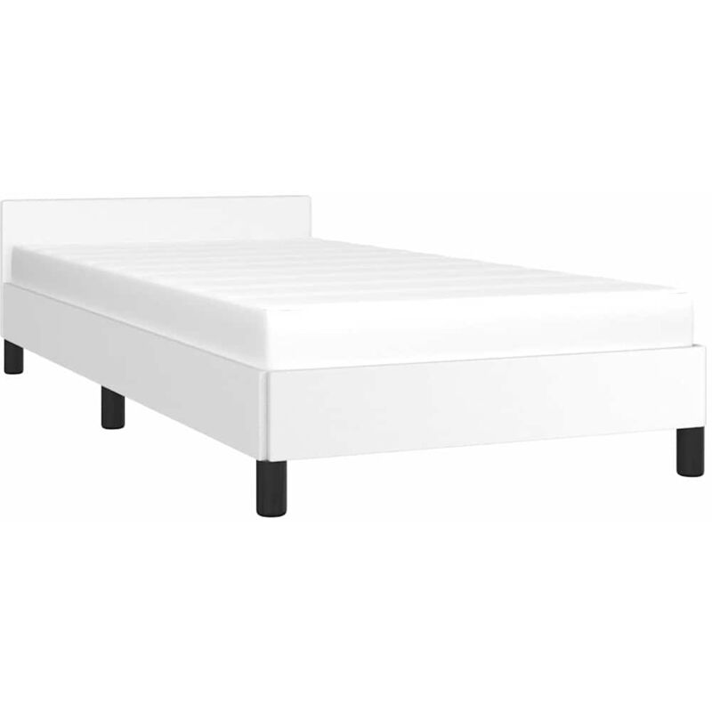 Jinlefu - Cadre de lit avec tête de lit sans matelas blanc 90x190 cm vidaXL