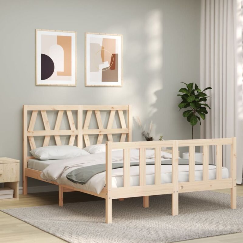 Vidaxl - Cadre de lit sans matelas 140x200 cm bois massif de pin