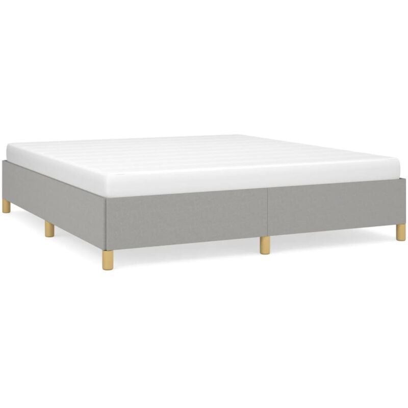 Cadre de lit Gris clair 160x200 cm Tissu