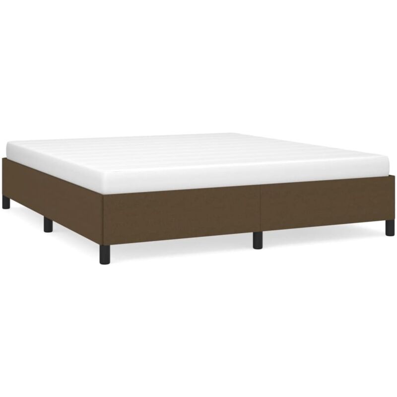 Vidaxl - Cadre de lit sans matelas marron foncé 160x200 cm tissu
