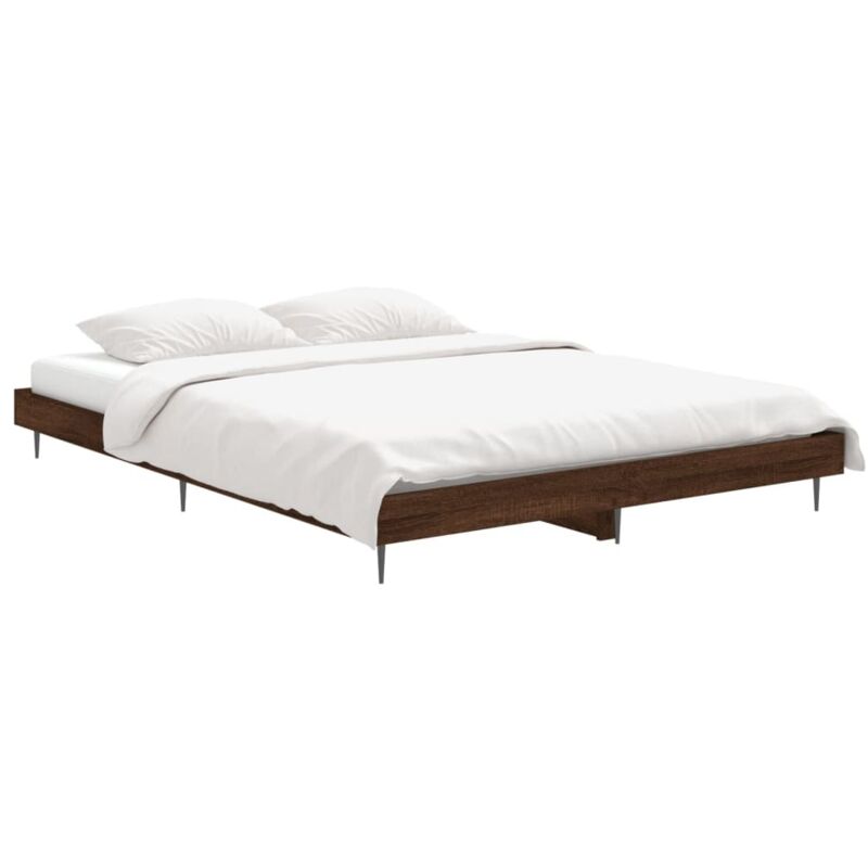 Vidaxl - Cadre de lit chêne marron 140x190 cm bois d'ingénierie