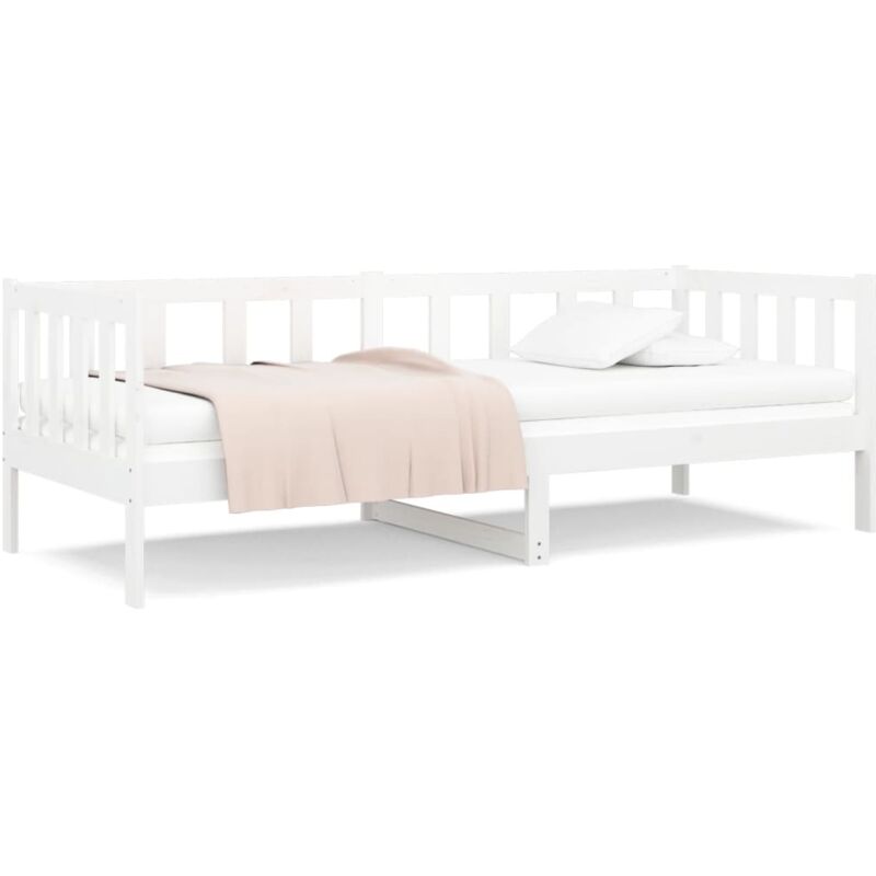 Jinlefu - vidaXL Lit de jour sans matelas blanc 90x190 cm bois de pin massif