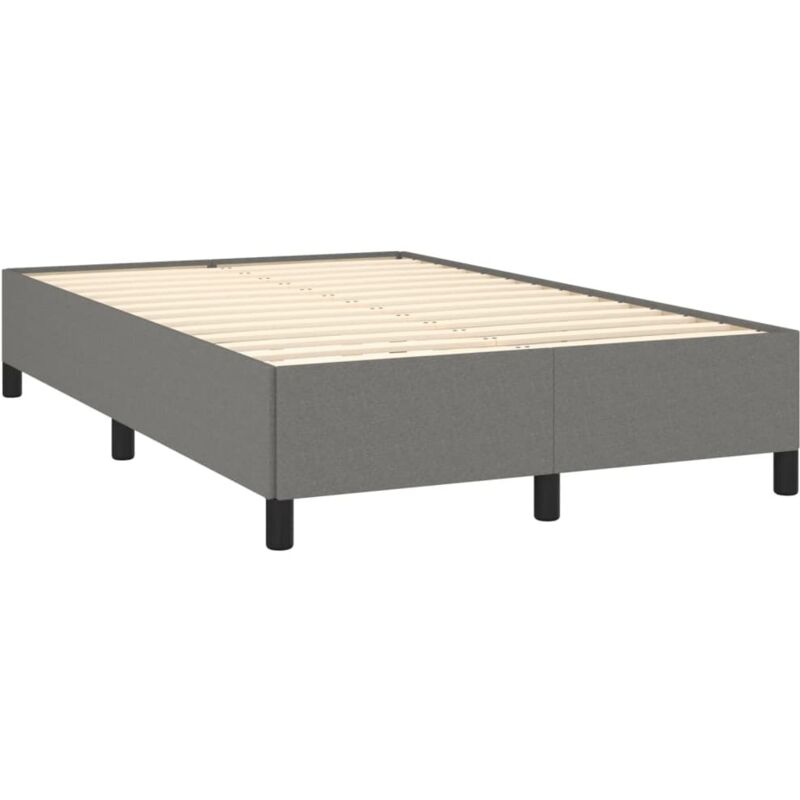 Cadre de lit gris foncé 120x190 cm tissu - Vidaxl