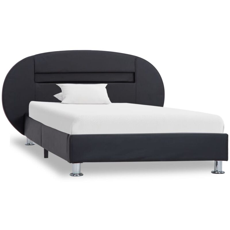 Vidaxl - Cadre de lit avec led Noir Similicuir 90x200 cm