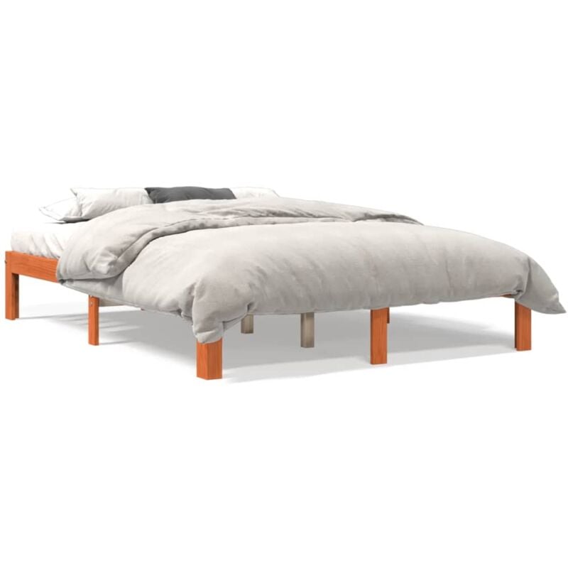 Vidaxl - Cadre de lit sans matelas cire marron 120x190cm bois pin massif