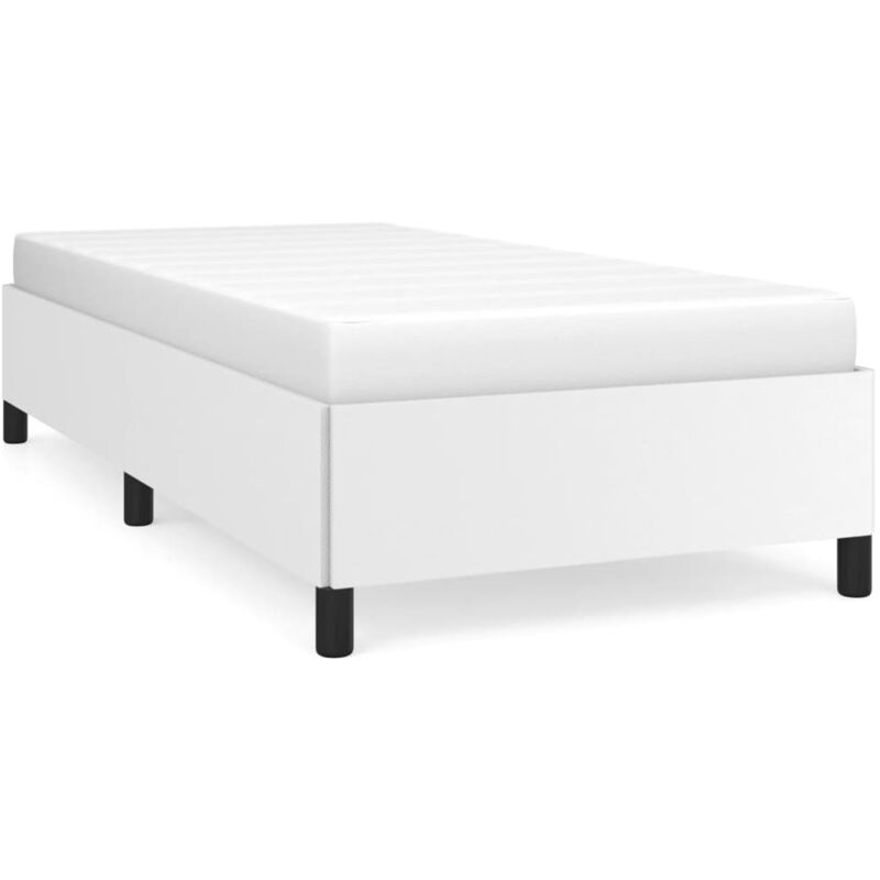 Cadre de lit Blanc 90x190 cm Similicuir
